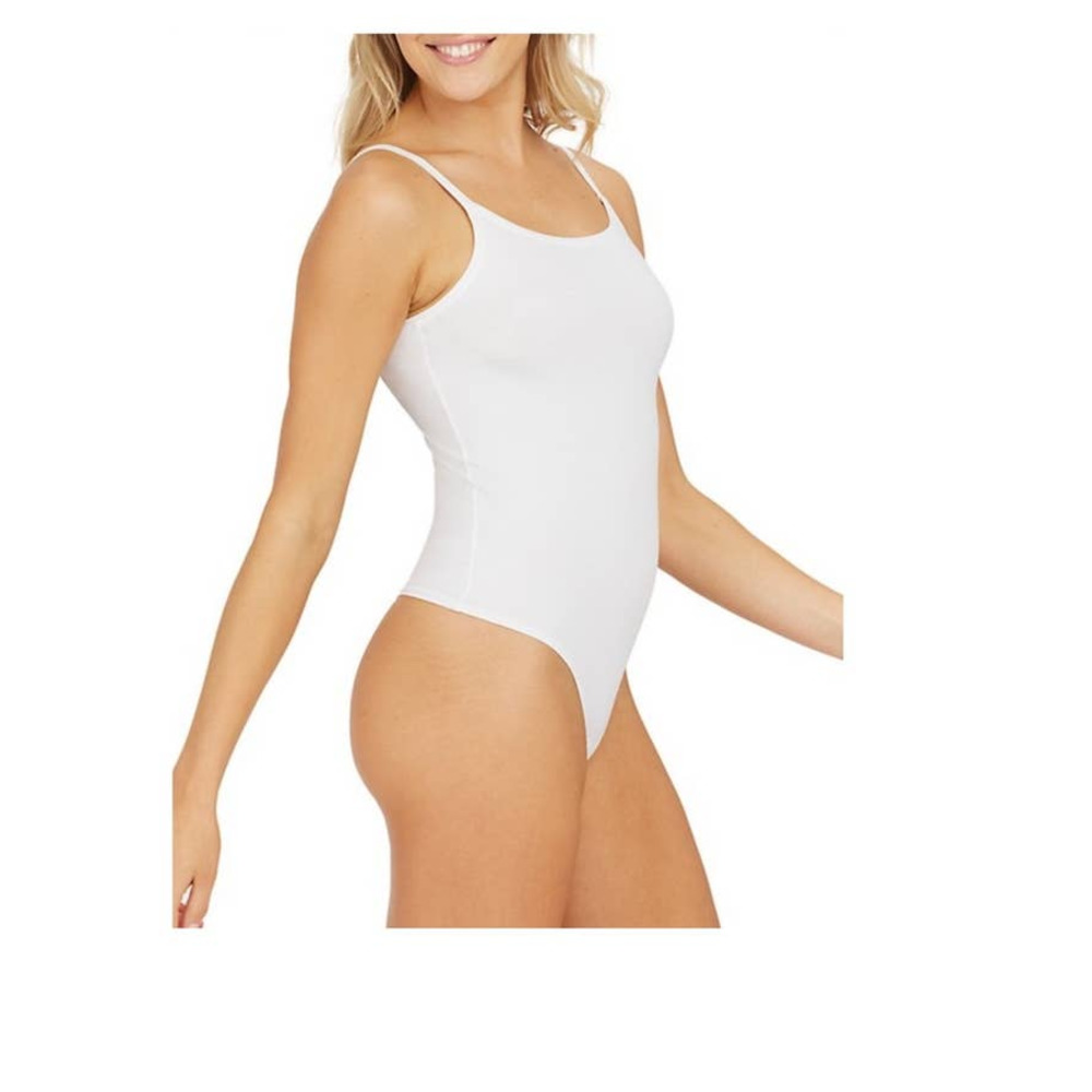 New SPANX Cami Thong Bodysuit, White Size 1X - Picture 3 of 8